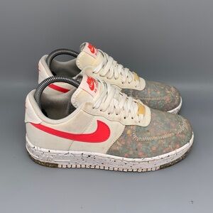 Nike Air Force 1 Crater White Siren Red Shoes CT1986-101 Women’s‎ Sz 6.5 EU 37.5